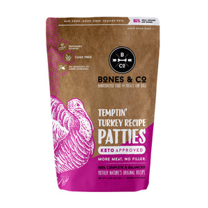 Bones & Co Raw Frozen Keto Formula Turkey Patties