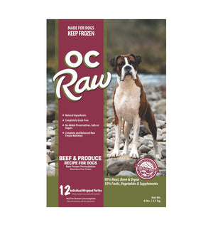 OC Raw Beef & Produce Frozen Raw Dog Food Patties