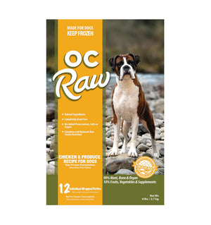 OC Raw Chicken & Produce Frozen Raw Dog Food Patties