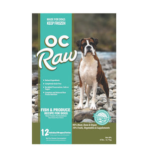 OC Raw Fish & Produce Frozen Raw Dog Food Patties 6lb