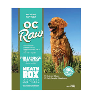 OC Raw Fish & Produce Meaty Rox (Bite-Size) Frozen Raw Dog Food 3lb