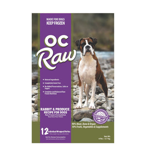 OC Raw Rabbit & Produce Frozen Raw Dog Food Patties 6lb
