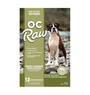 OC Raw Turkey & Produce Frozen Raw Dog Food Patties