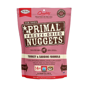 Primal Turkey & Sardine Formula Freeze Dried Nuggets 14oz